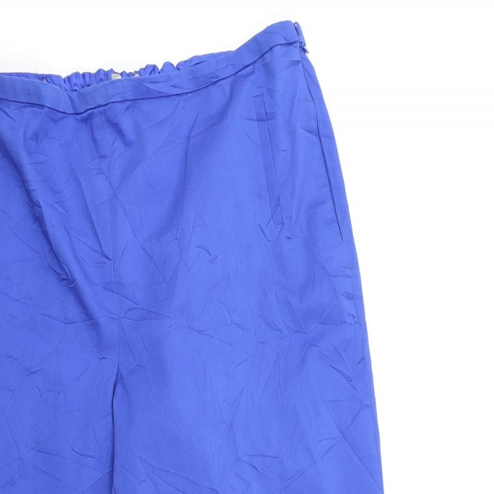 Womens UK Size 34 in Marks and Spencer Regular Fit Cropped Blue Trousers