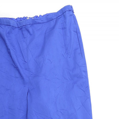 Womens UK Size 34 in Marks and Spencer Regular Fit Cropped Blue Trousers