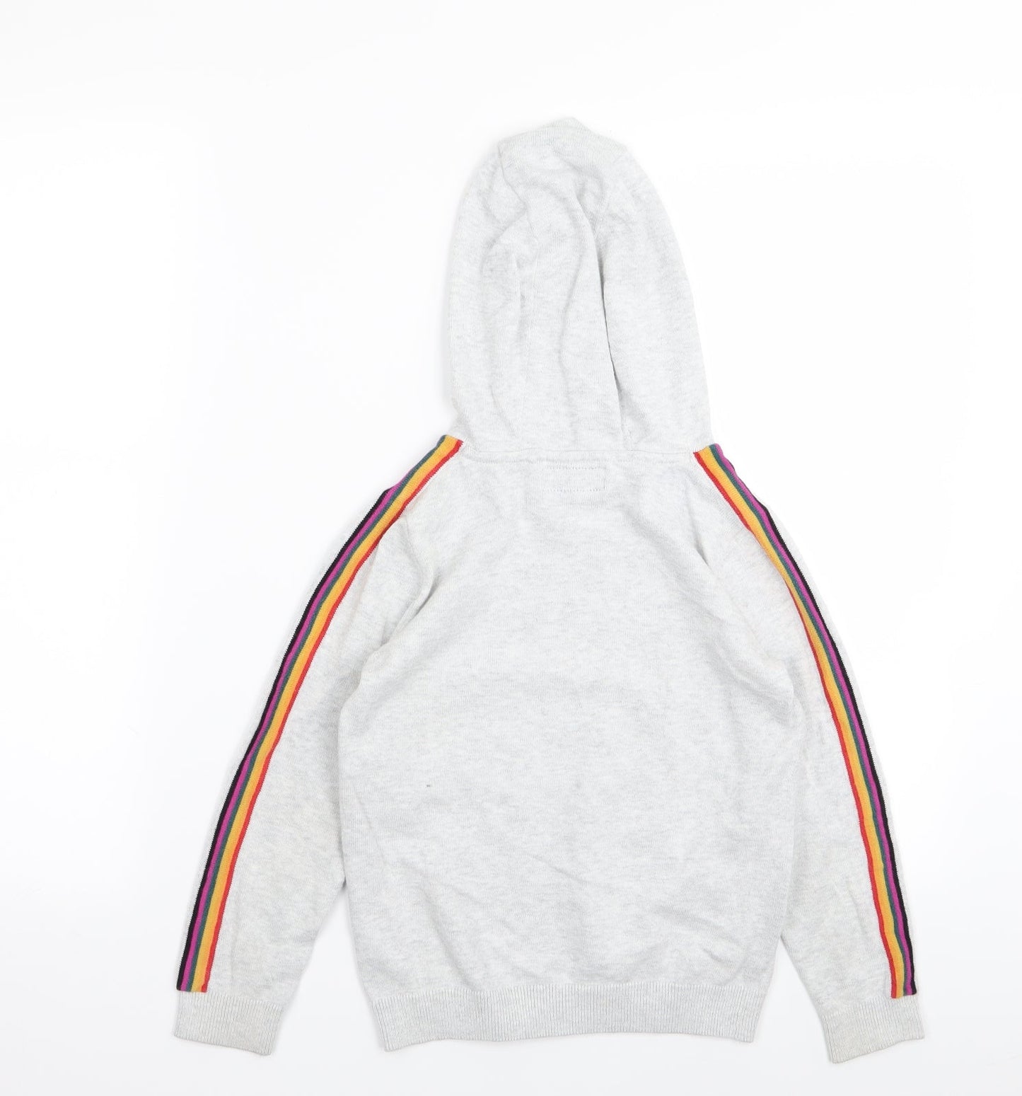 NEXT Girls Grey Striped  Pullover Jumper Size 7 Years