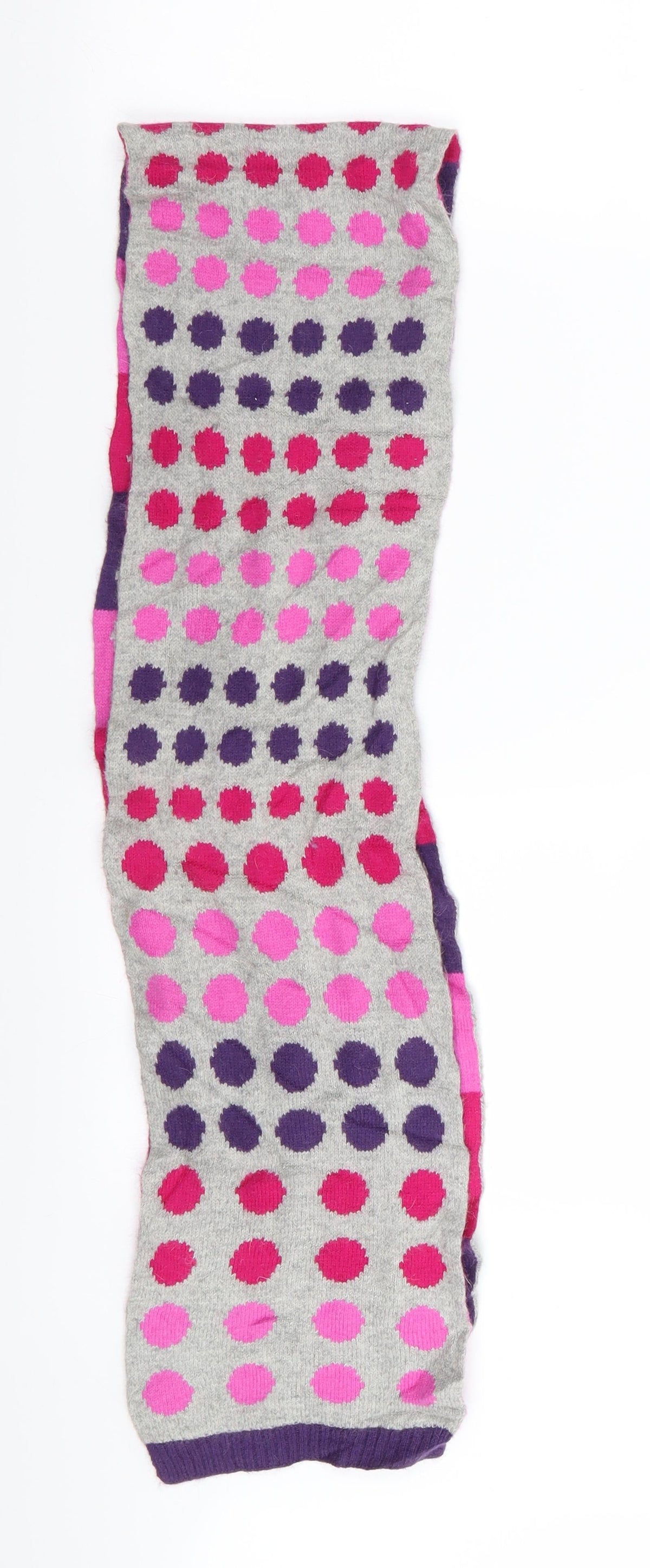 Front view of Preworn unisex multicoloured polka dot scarf