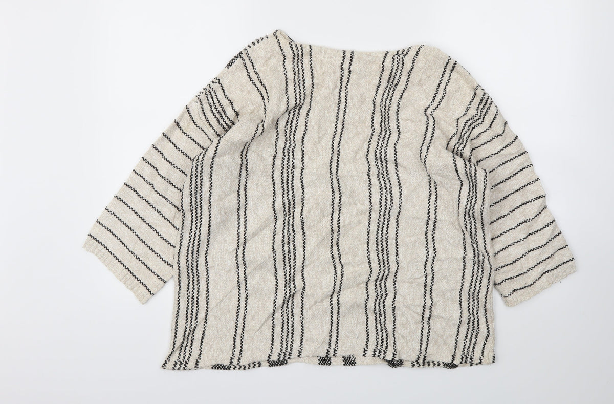 Back view of Papaya women’s beige striped jumper, size L