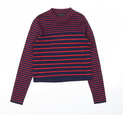 New Look Womens Red Striped  Pullover Jumper Size 10