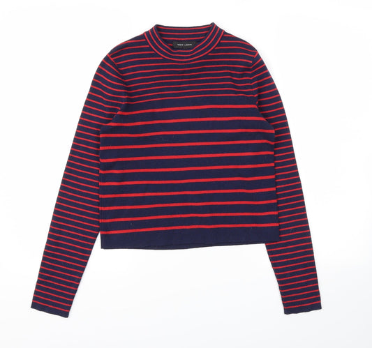 New Look Womens Red Striped  Pullover Jumper Size 10