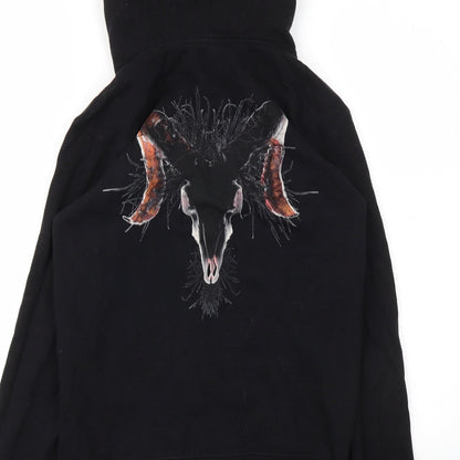 Preworn Womens Black Animal Print  Full Zip Jumper Size S