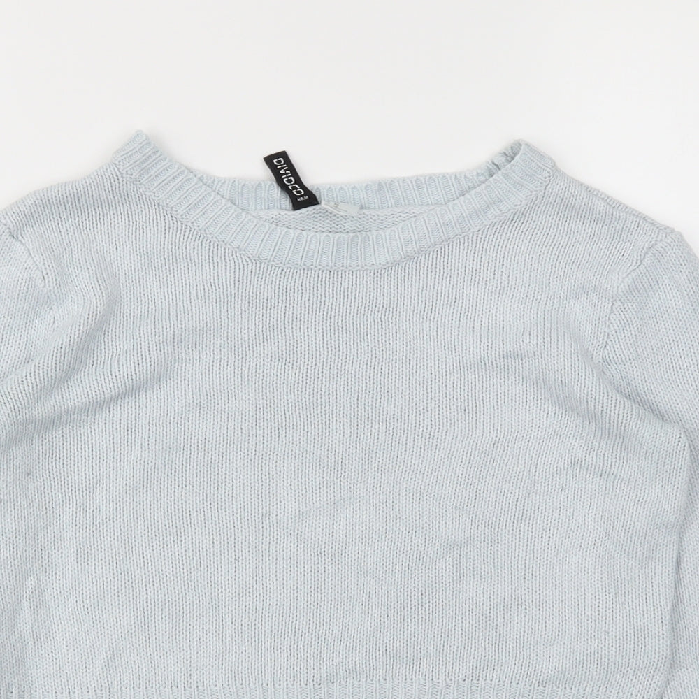 Womens UK Size XS H&M Blue Basic T-Shirt