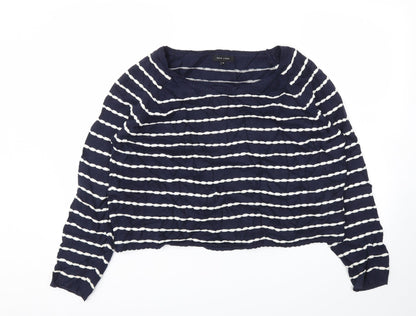 New Look Womens Blue Striped  Pullover Jumper Size 12