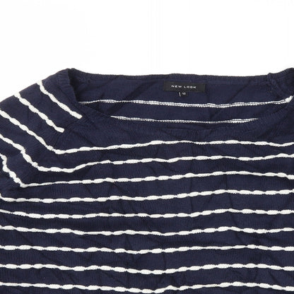 New Look Womens Blue Striped  Pullover Jumper Size 12