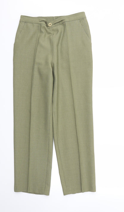 Womens UK Size 10 M&S Regular Fit  Green Trousers