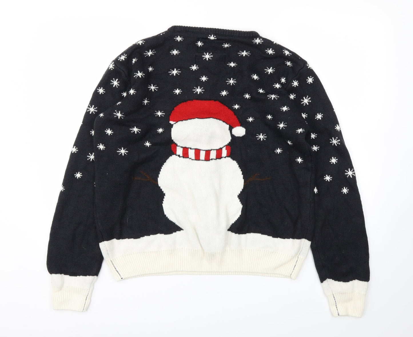 Merry Christmas Mens Black Animal Print  Pullover Sweatshirt Size XL  - Christmas