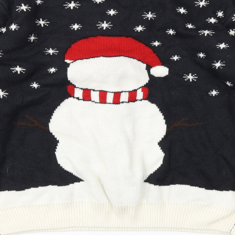 Merry Christmas Mens Black Animal Print  Pullover Sweatshirt Size XL  - Christmas