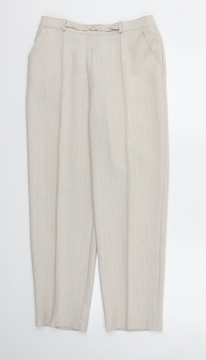 M&S Womens Beige   Trousers  Size 10 L26 in - Stretch waistband