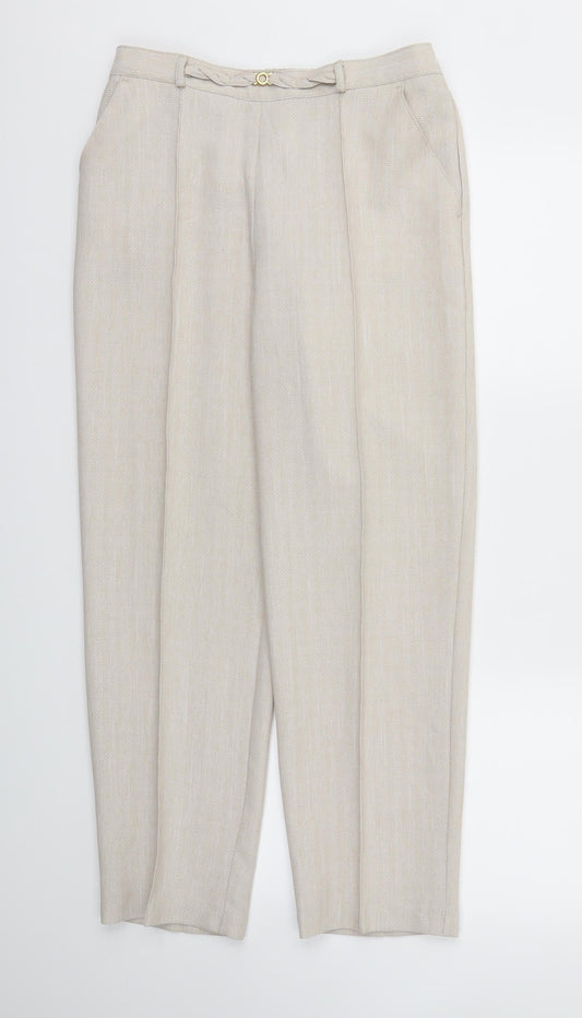 M&S Womens Beige   Trousers  Size 10 L26 in - Stretch waistband