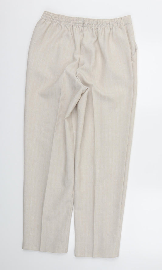 M&S Womens Beige   Trousers  Size 10 L26 in - Stretch waistband