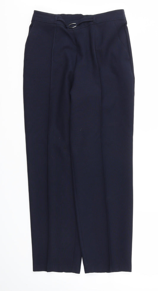 M&S Womens Blue   Trousers  Size 10 L27 in - Stretch waistband