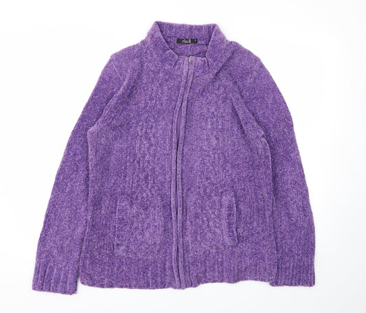 BM Womens Purple   Full Zip Jumper Size M