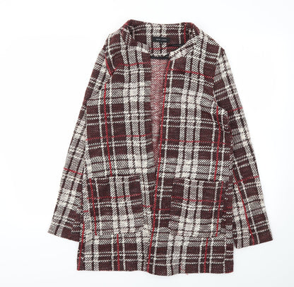 New Look Womens Red Check  Jacket Blazer Size 12