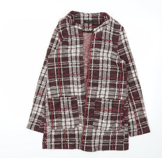 New Look Womens Red Check  Jacket Blazer Size 12