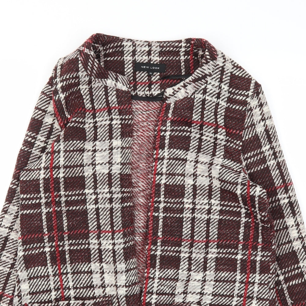 New Look Womens Red Check  Jacket Blazer Size 12