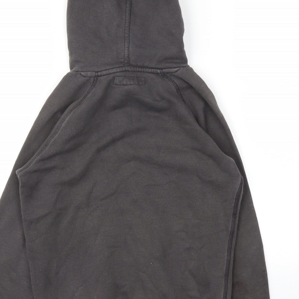 Brand and care label for LOGG boys’ grey jumper, size 7-8, years