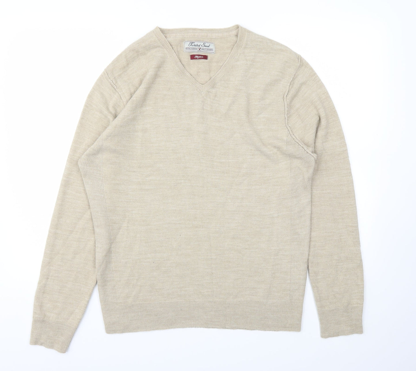 Twisted Soul Mens Beige   Pullover Sweatshirt Size M