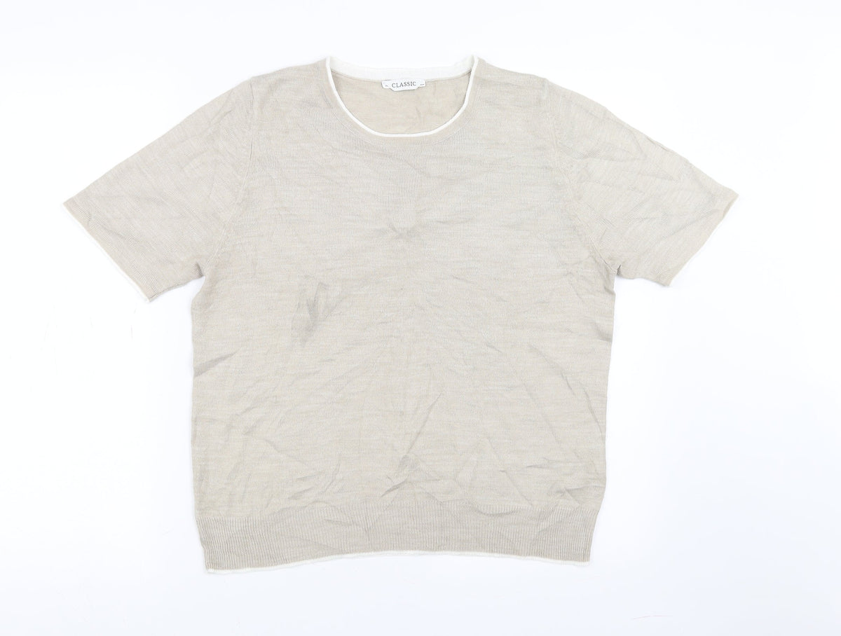 Marks & Spencer Womens Beige   Pullover Jumper Size 12