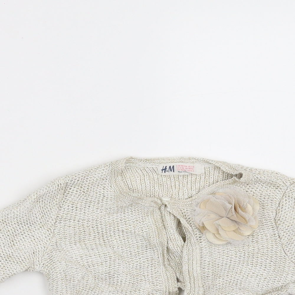 H&M Girls Beige   Shrug Jumper Size 2-3 Years