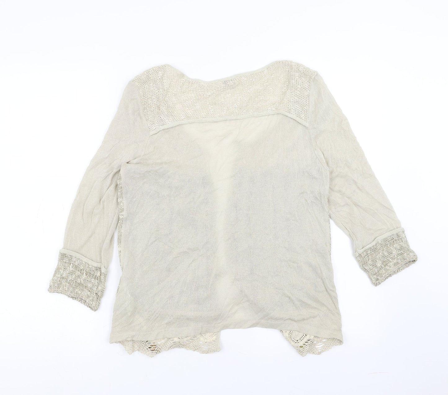 Latte Womens Beige Striped  Cardigan Jumper Size M