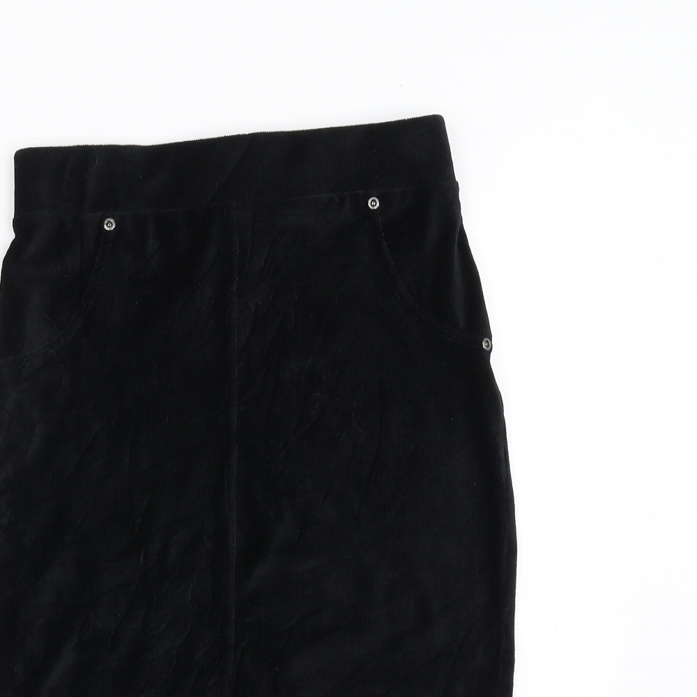 with love Womens Black  Corduroy Straight & Pencil Skirt Size S