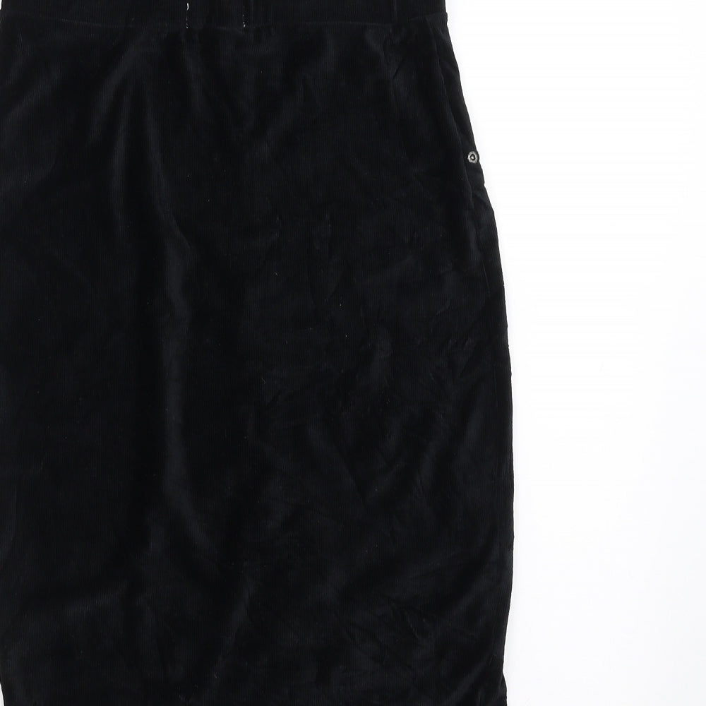 with love Womens Black  Corduroy Straight & Pencil Skirt Size S