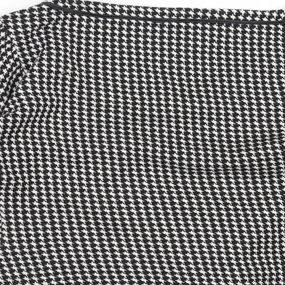 bluelita Womens Black Houndstooth  Pullover Jumper Size 10  - bow detail