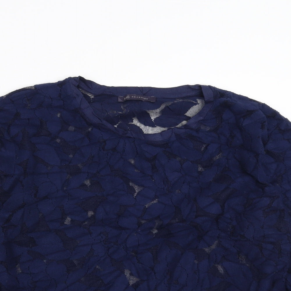 Womens UK Size 14 Marks and Spencer Blue Pullover Jumper