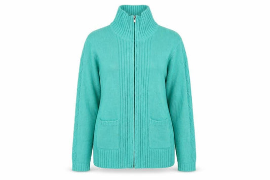 Preworn Womens Green   Full Zip Jumper Size 14