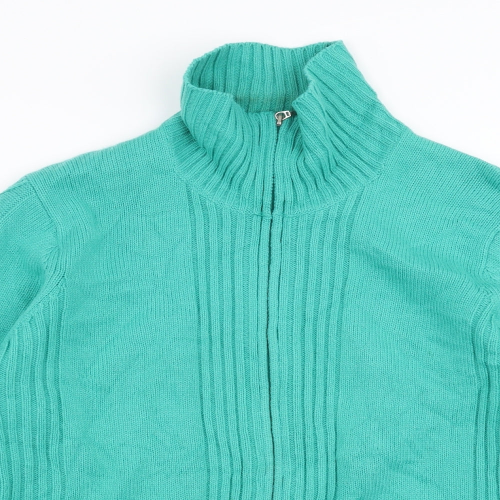 Preworn Womens Green   Full Zip Jumper Size 14