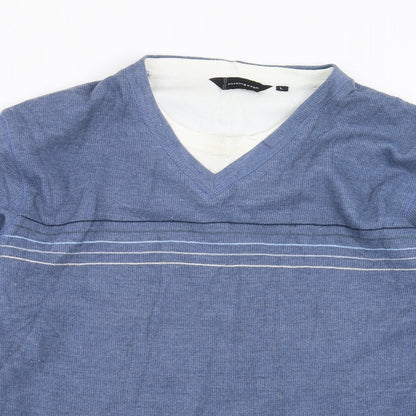 Cutting Edge Mens Blue   Pullover Jumper Size L  - stripes