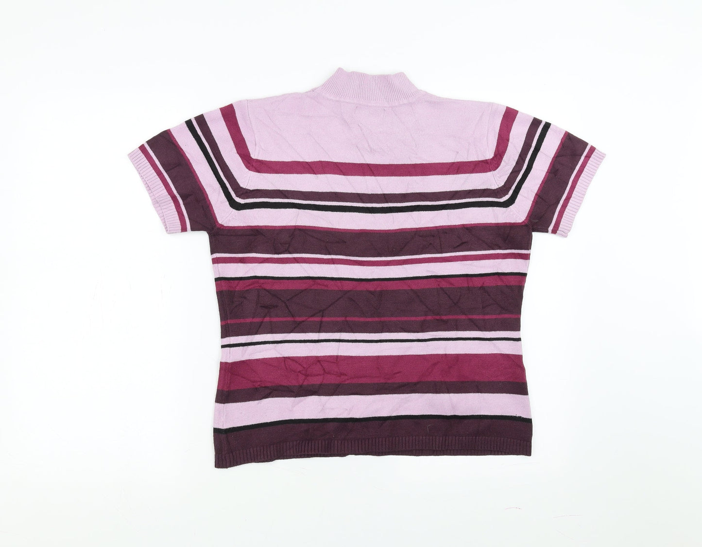 Essentials Womens Purple Striped  Pullover Jumper Size 14