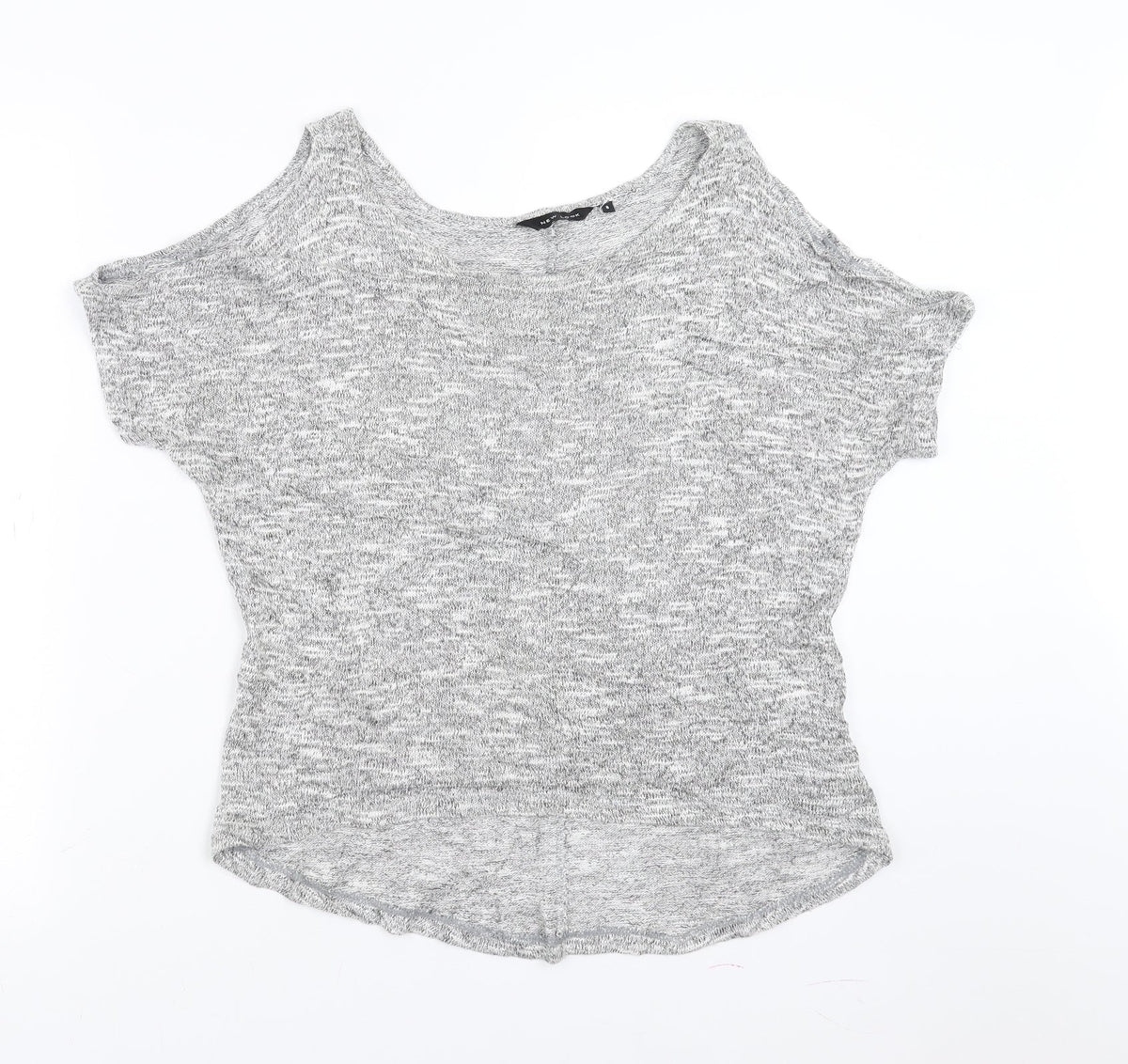 New Look Womens Grey   Pullover Jumper Size 8  - cold Shoulder
