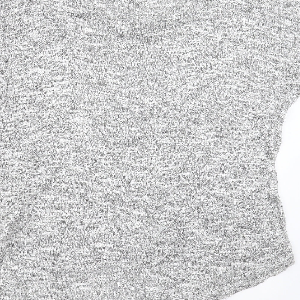 New Look Womens Grey   Pullover Jumper Size 8  - cold Shoulder