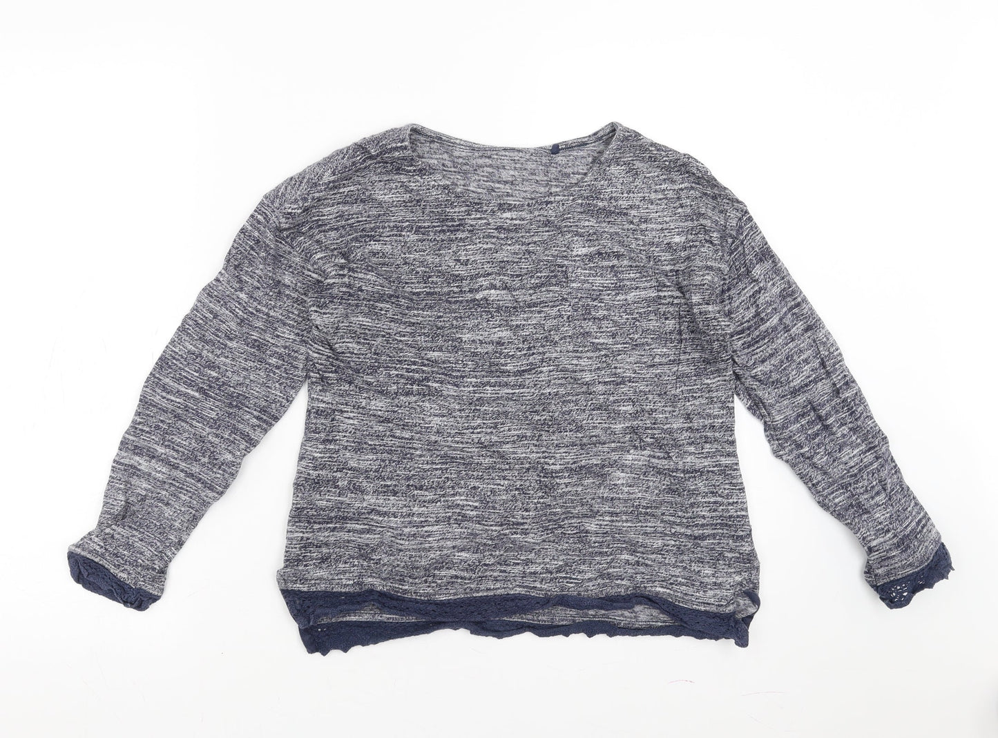 NEXT Girls Blue   Pullover Jumper Size 11 Years  - crochet detail