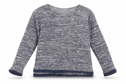 Next Girls Blue   Pullover Jumper Size 11 Years  - crochet detail