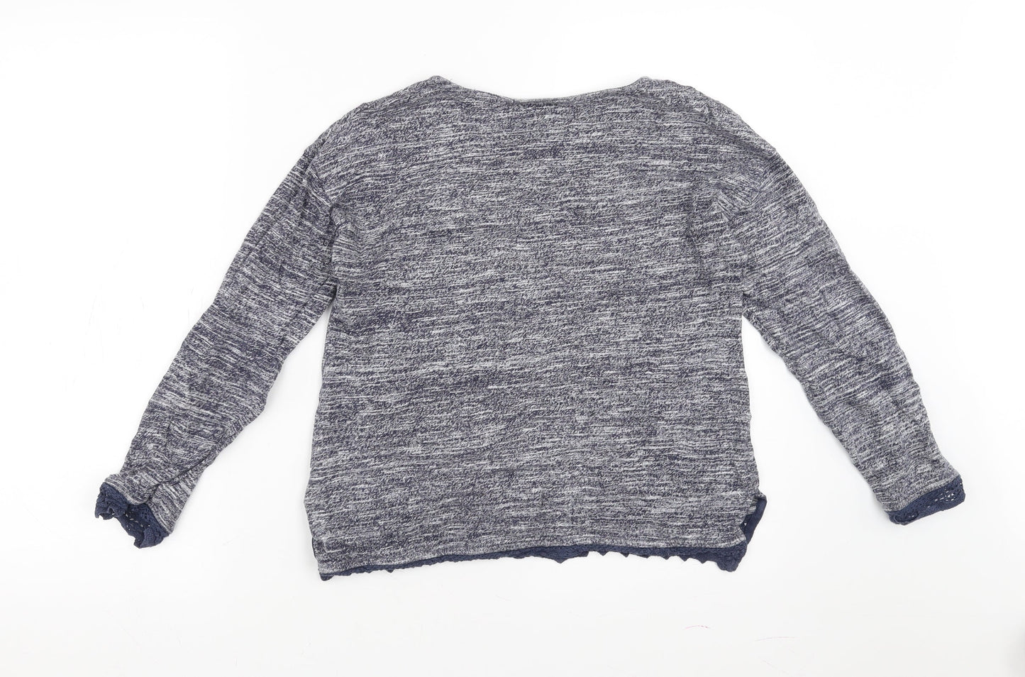 NEXT Girls Blue   Pullover Jumper Size 11 Years  - crochet detail