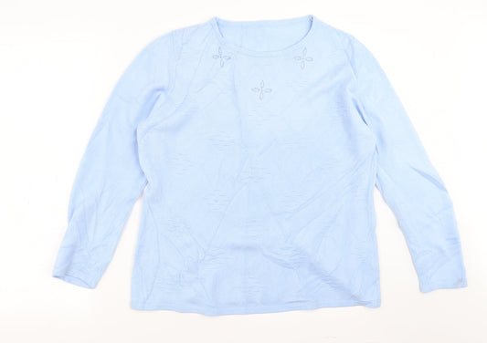 Preworn Womens Blue Geometric  Pullover Jumper Size 2XL