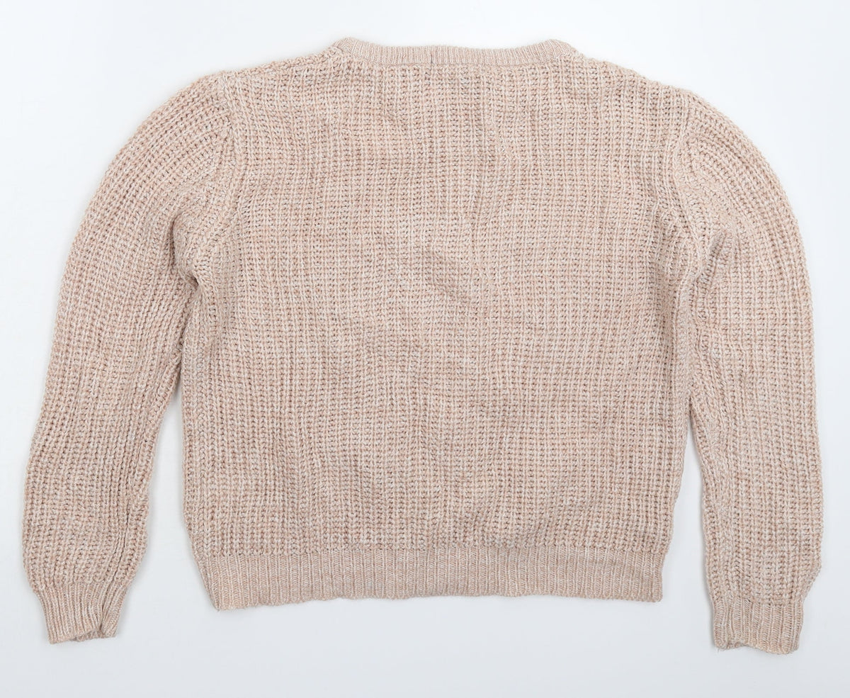 Back view of Atmosphere women’s beige knit jumper, size UK 12