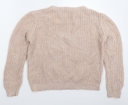 Back view of Atmosphere women’s beige knit jumper, size UK 12