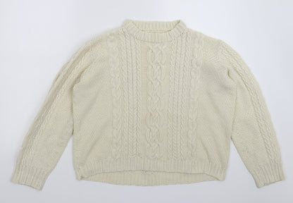 Preworn Womens White  Knit Pullover Jumper Size 20