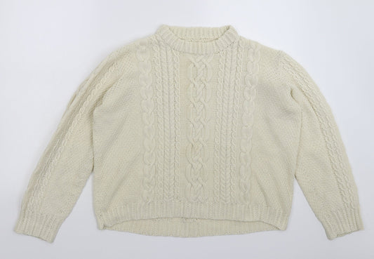 Preworn Womens White  Knit Pullover Jumper Size 20
