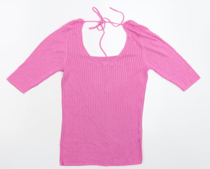 Next Womens Pink  Knit Pullover Jumper Size 12