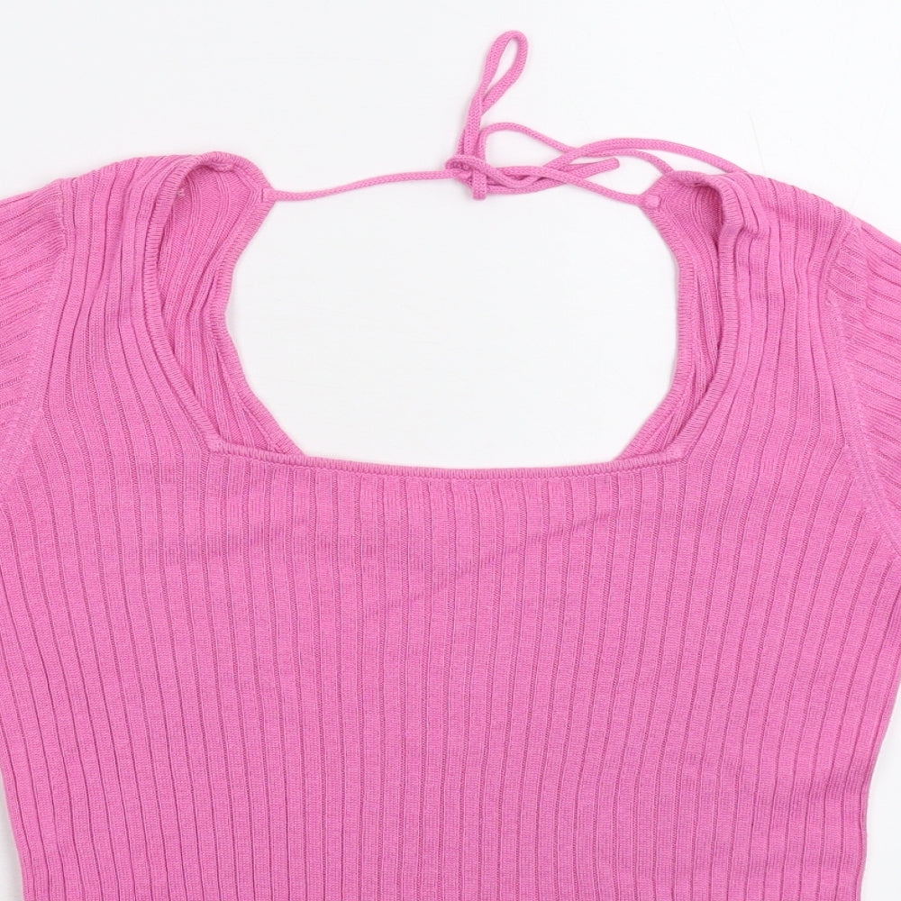 Next Womens Pink  Knit Pullover Jumper Size 12
