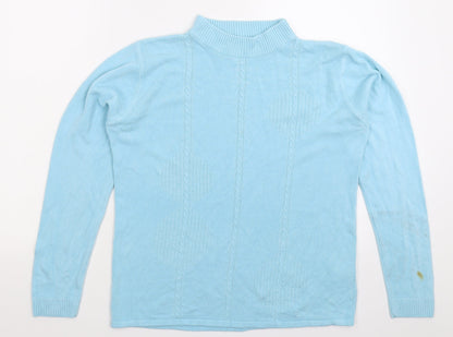 Reflect Womens Blue  Knit Pullover Jumper Size L