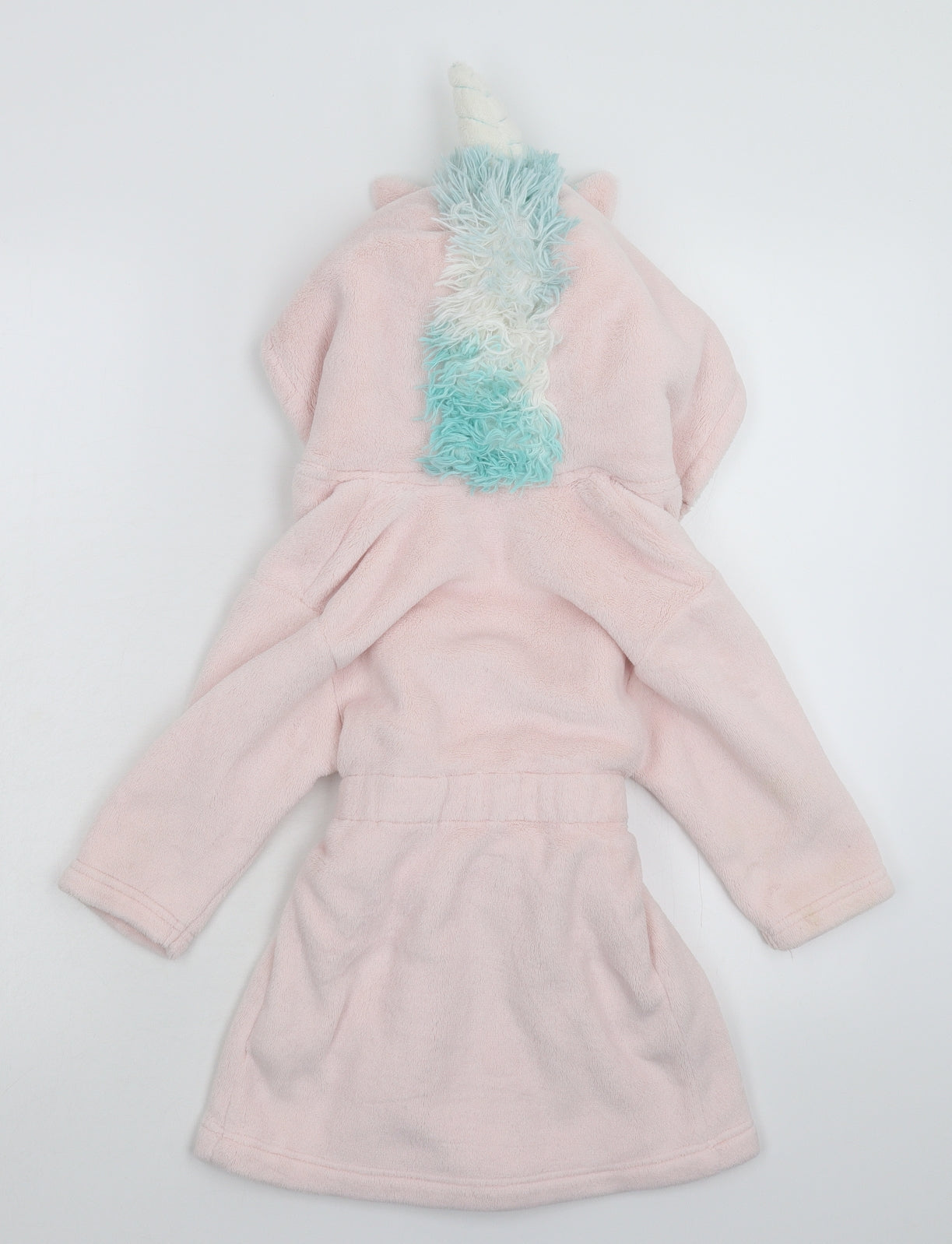 Marks and Spencer Girls Pink Solid Fleece Kimono Robe Size 2-3 Years