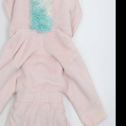 Marks and Spencer Girls Pink Solid Fleece Kimono Robe Size 2-3 Years